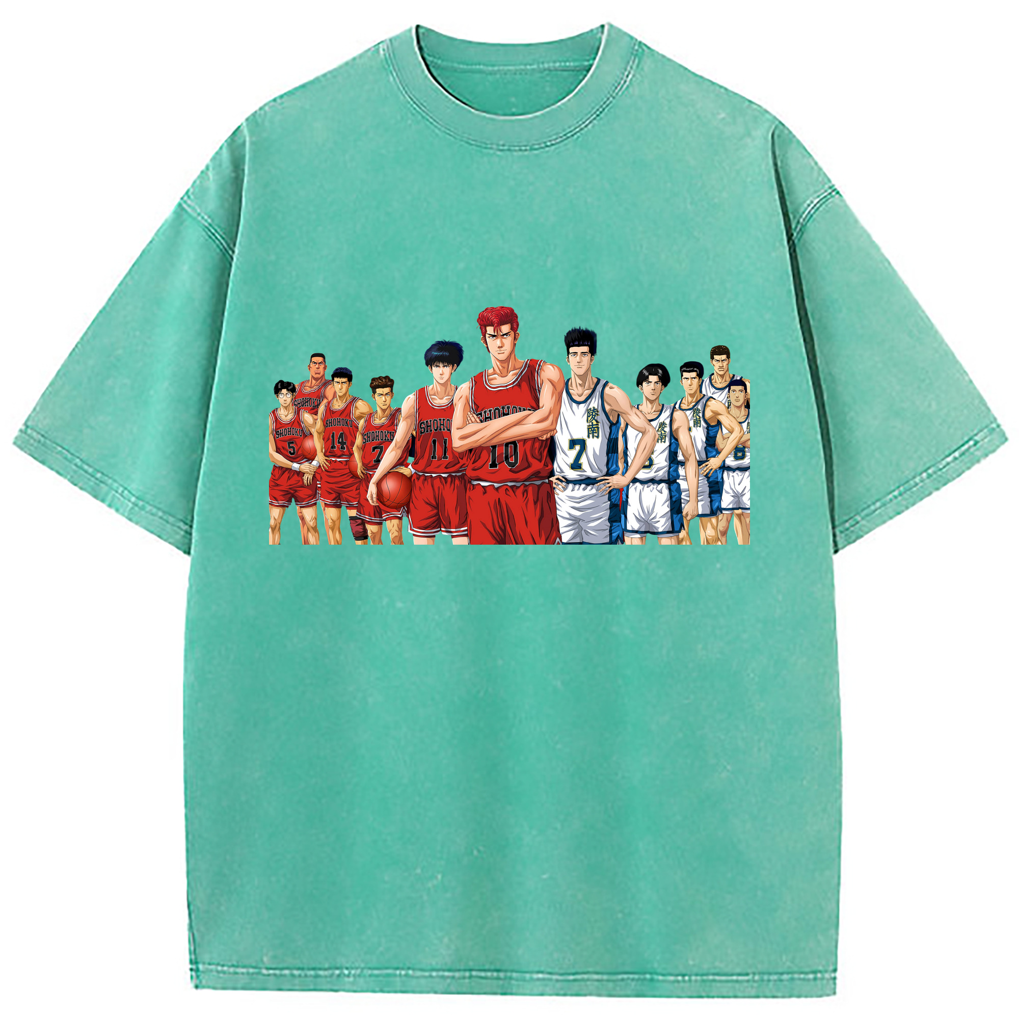 （画像用） SLAM DUNK／スラムダンク 綿100% ヴィンテージ風 半袖Tシャツ（フロントプリント）
